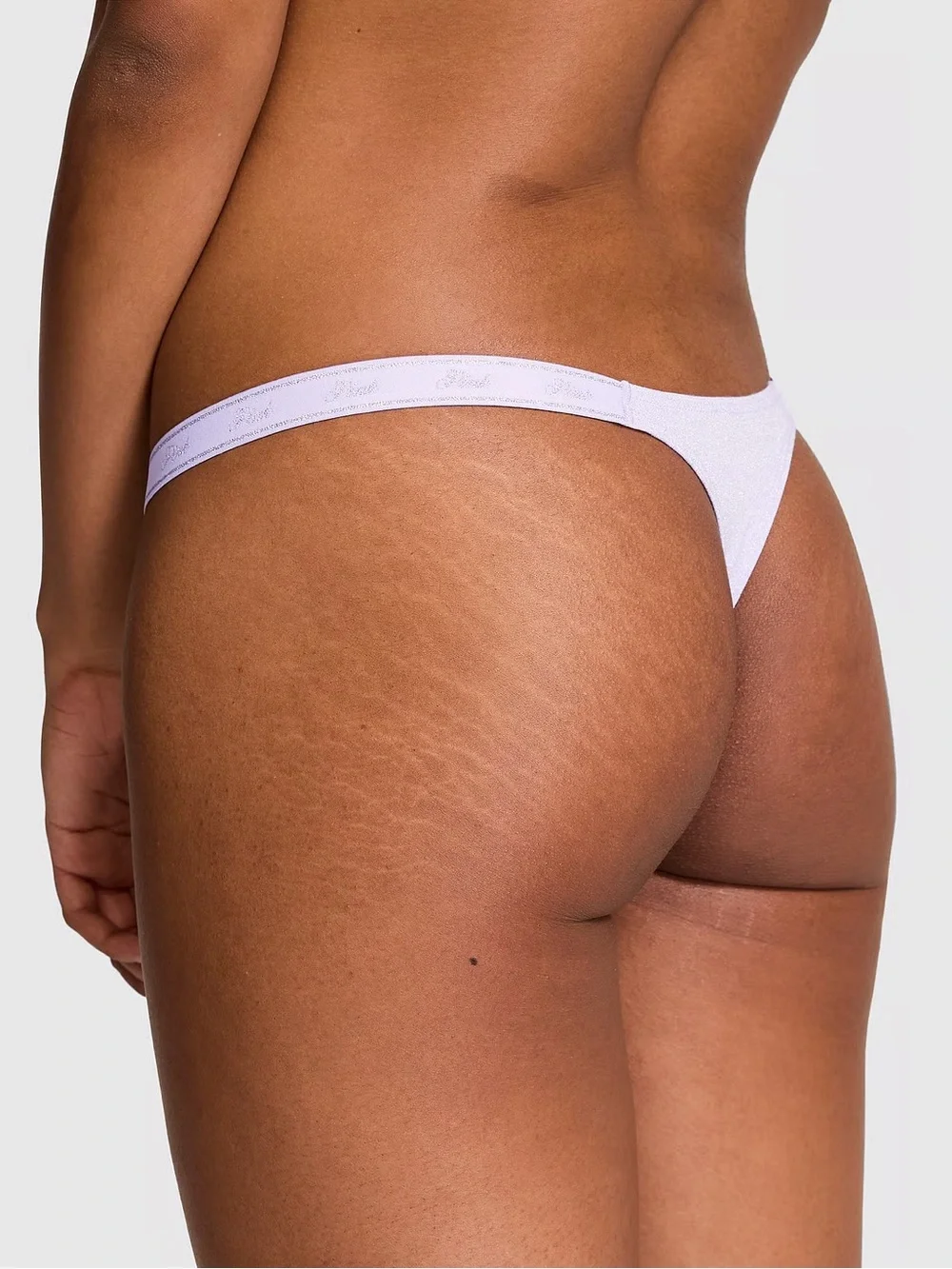 Pink‎ LOGO COTTON SHIMMER MICRO THONG PANTY